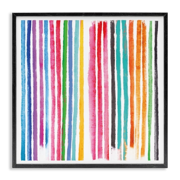 Stupell Industries Colorful Vertical Stripes Black Framed Giclee Art, design by Amber Sterling