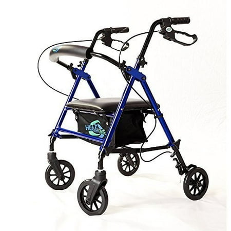 Walker Leg Caddy - Super Light Rollator & Lightweight Aluminum Folding Walker with Seat and Loop Brakes, 6