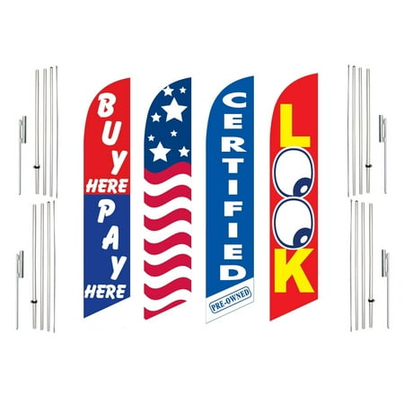 4 Swooper Flags With 4 Pole Kits Buy Pay Here USA Certified Pre Owned Look