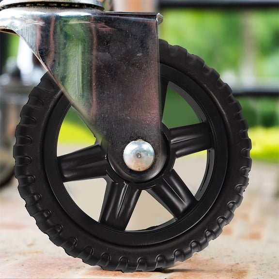 WEUVEB 4pcs Replacement Wheels Accessory Shopping Cart Wheel Black Plastic