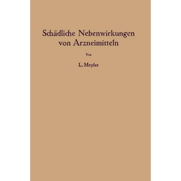 SchÃ¤dliche Nebenwirkungen Von Arzneimitteln, (Paperback)