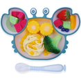thumbnail image 1 of Plato de succión de silicona con diseño único de cangrejo lindo, entrenamiento de autoalimentación para bebés y niños pequeños, promueve la independencia en las comidas de los más pequeños, 1 of 5