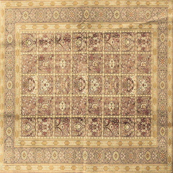 Ahgly Company Indoor Square Persian Brown Traditional Area Rugs, 4' Square
