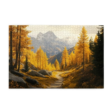 1000 PCS Woodland Path Wooden Puzzles For Adults 1000 Pieces Vibrant And Stunning Design High Difficulty Puzzle Gift For Landscape Enthusiasts Impossible Hard Difficult Challenging Puzzles For Adults