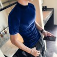 thumbnail image 6 of INCERUN Men's Crew Neck Wet Look Short Sleeve T-Shirt, 6 of 7