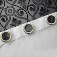 thumbnail image 4 of jejeloiu Vinatge Baroque Floral Black Out Curtains,Boho Bohemian Theme Curtains Pack of 2 (42x63 Each),Black Damsk Print Bedroom Curtains For Men Women,Ultra Soft Home Decor, 4 of 6