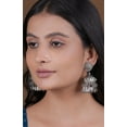 thumbnail image 5 of Parshwa Creations Indian Black Oxidised Light weight Alloy Jhumki Earring For Women,Party, Wedding, and Festive Occasions, 5 of 6