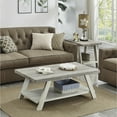 thumbnail image 5 of Roundhill Furniture Athens Wood Coffee Table Set in Weathered Gray/Beige, 5 of 6