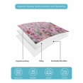 thumbnail image 4 of Quilt King Size Bedding Set, Pink Flowers Reversible Summer Quilt 3 Pieces, Abstract Watercolor Floral Plant Lightweight Bedspreads Coverlets with 2 Pillow Shams for All Seasons, 4 of 5