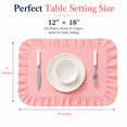 thumbnail image 7 of Lethargic Set of 4 Gingham Placemats with Ruffle Edge, 12 x 18 in Cotton Table Mats, Checkered Dining Table Linens for Kitchen and Dining Room., 7 of 7
