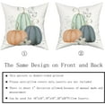 thumbnail image 5 of Fall Blue Orange Pumpkin Pillow Covers 16x16 Set of 2 Watercolor Pumpkins Throw Pillows Autumn Themed Decorations Thanksgiving Decorative Pillowcase Cotton Square Cushion Cover for Couch Sofa Bed, 5 of 6