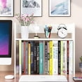 thumbnail image 4 of UTAH-Desktop Bookshelf, 2-Tier Wood Display Stand Organizer,Small Bookcase Storage for ome Office Desk, Living Room, Bedroom (Walnut), 4 of 4