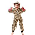 thumbnail image 2 of Ruyang Kids Leopard Hooded Jumpsuit Full Zip Long Sleeve Onesie Halloween Animal Theme Party Outfit for Girls 3-8 Years, 2 of 6