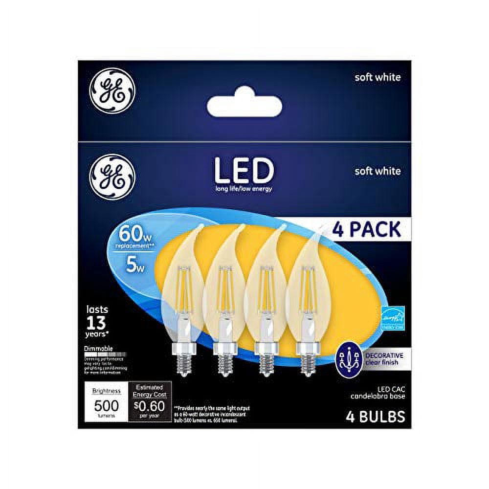 Ge 4PK 5w Led Cac Bulb, GE, 13325