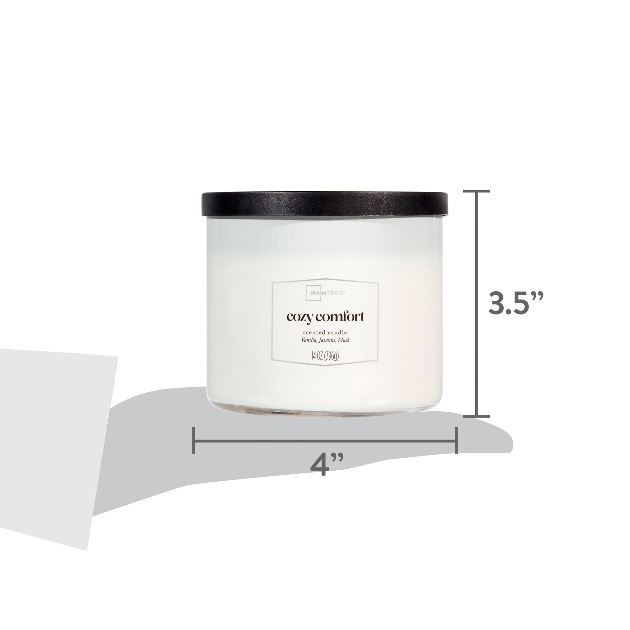 (4 pack) Mainstays 3-Wick Textured Wrapped Cozy Comfort Scented Candle, 14 oz