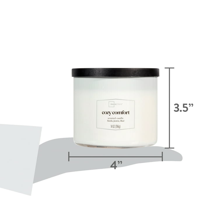 Mainstays Scented Candle 14 oz 3-Wick Textured Wrap Cozy Comfort
