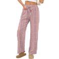 thumbnail image 7 of Byworldtasic Striped Pants for Women High Waisted Wide Leg Trendy Pull on Elastic Waist Casual Pants, 7 of 7