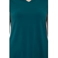 thumbnail image 5 of Adrianna Papell V-neck organza flutter sleeve solid moss crepe top by Curated Brands, 5 of 10