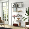 thumbnail image 7 of Evelyn&Zoe Cortland 34" Wide Rectangular Bookcase in Silver, 7 of 7