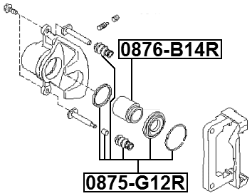 Cylinder Piston Rear Febest 0876-B14R Oem 26635-AG000 