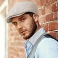 thumbnail image 6 of Men's Cotton Blend Flat Ivy Gatsby Newsboy Driving Hat Cap Light Gray, 6 of 7