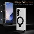 thumbnail image 6 of Ring Stand for Samsung Galaxy Z Fold 7 Case with [Built-in Screen Protector] Kickstand Phone Case Hinge Protection Full Body Cover Support Wireless Charging for Samsung Galaxy Z Fold 7, White, 6 of 9