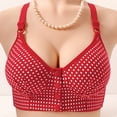 thumbnail image 4 of iHPH7 Womens Bras Front Closure Supportive Convenient Bralettes Daisy Bras for Older Women No Underwire Floral Print Bras for Seniors Front Clasp Bralette Soft Red 42, 4 of 4