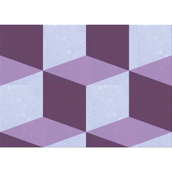 Ahgly Company Machine Washable Indoor Rectangle Transitional Pink Plum Purple Area Rugs, 4' x 6'