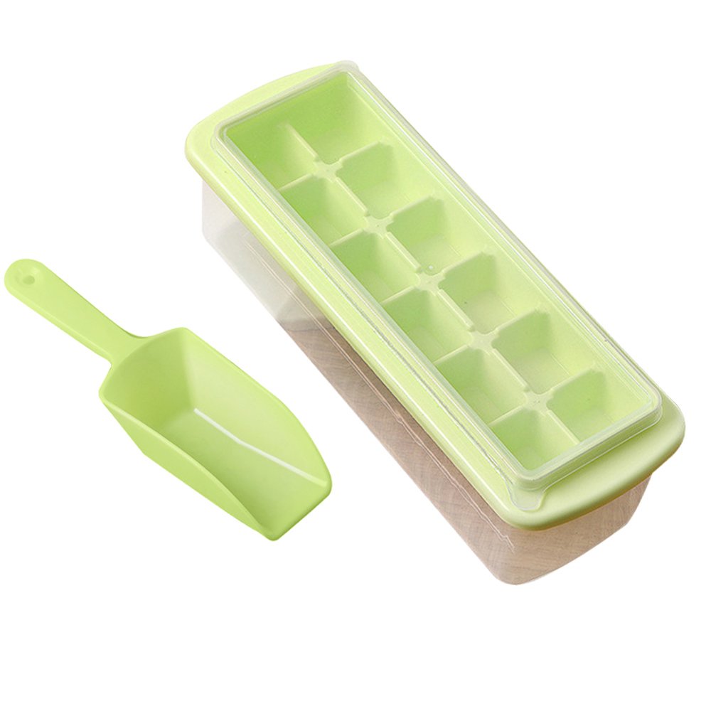 SPRING PARK Ice Cube Tray With Lid and Bin12 Nugget Silicone Ice Tray