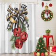 thumbnail image 5 of Christmas Bells Shower Curtains for Bathroom, Black Plaids Butterflies Wooden Ribbons Waterproof Fabric Shower Curtain for Bathroom Bathtub Decoration, Machine Washable, 72"x84", 5 of 9
