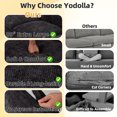 thumbnail image 5 of YODOLLA 89" Sofa Couch for Living Room 3 Seats Chenille Futon Sofa with 2 Removable Pillows, Black, 5 of 11