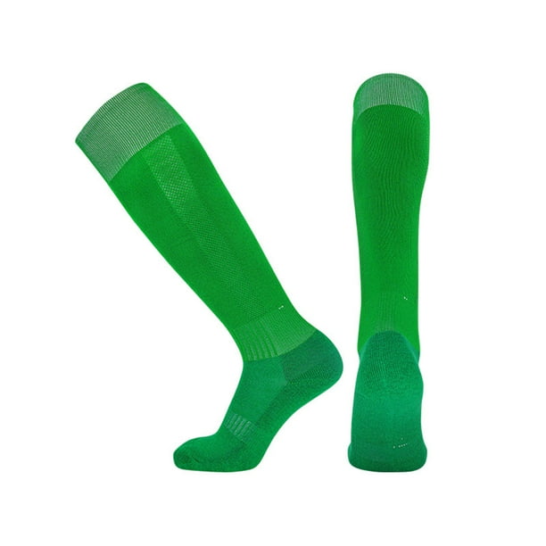 Calcetines de moda para hombre, de color liso, absorbentes del sudor, antideslizantes, con parte inferior de toalla por encima de la rodilla, de tubo alto, deportivos, de fútbol, de algodón para mujer