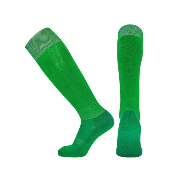 Calcetines de moda para hombre, de color liso, absorbentes del sudor, antideslizantes, con parte inferior de toalla por encima de la rodilla, de tubo alto, deportivos, de fútbol, de algodón para mujer