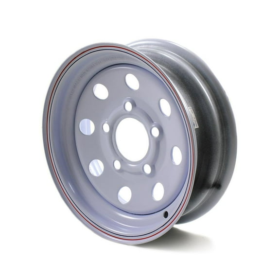 12X4 5-Lug on 4.5" White Mod Trailer Wheel