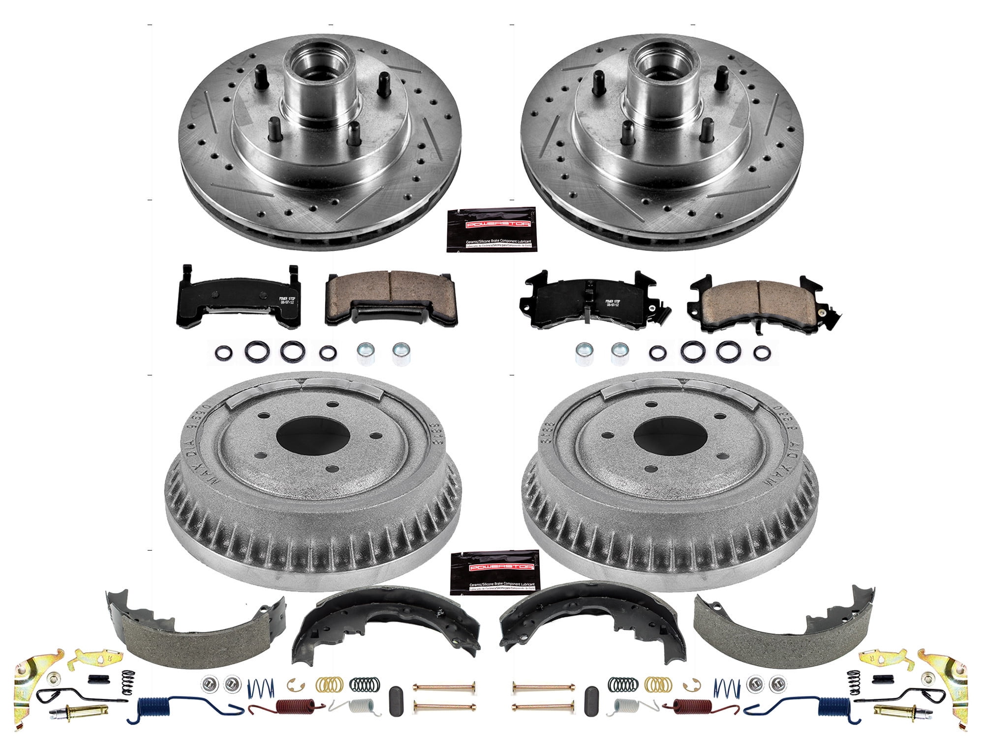 PowerStop Front and Rear Z23 Evolution Sport Brake Pad Rotor Drum and Shoe Kit Fits: BUICK CHEVROLET GMC OLDSMOBILE PONTIAC Select Models K15041DK