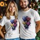 thumbnail image 3 of Camisetas informales de manga corta con corazones coloridos para hombre, camisetas gráficas para el Día de San Valentín, 3 of 8