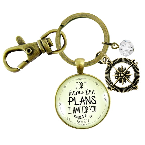 Graduation Keychain For I Know the Plans Jeremiah 29 11 Womens Charm