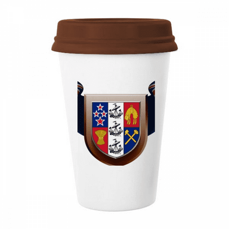 

New Zealand National Emblem Country Mug Coffee Drinking Glass Pottery Cerac Cup Lid