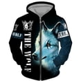 thumbnail image 2 of Sudadera con capucha y cremallera con estampado 3D de lobo y animal genial para hombre y mujer, moda urbana, jersey de gran tamaño para niños, talla europea Y2K, 2 of 5