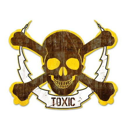 

Past Time Signs PS503 19 x 16 in. Skull Bolt Toxic Plasma Metal Sign