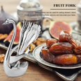 thumbnail image 3 of 1 Set Creative Dinnerware Set Decorative Swan Base Holder with 6 Forks for Home, 3 of 4