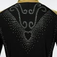 thumbnail image 7 of Alvivi Mens V Neck Rhinestone Figure Skating Leotard Long Sleeves Bodysuit Ballroom Latin Dance Shirt Black M, 7 of 7