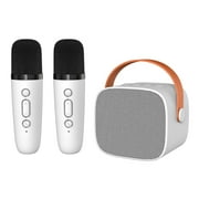 Moyic Mini Karaoke Machine for Kids, Portable Bluetooth Karaoke Speaker with 2 Wilreless Microphones, Karaoke Toys Gifts for Girls Boys, White