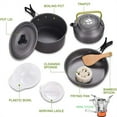 thumbnail image 6 of 13pcs Camping Cookware Set With Mini Stove, Aluminum Camping Cookware Kit, Folding Camping Cooking Set With Non-stick Pot Pan Teapot Storage Bag For Camping Backpacking Outdoor Cooking Picnic, 6 of 11
