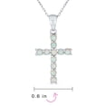 thumbnail image 4 of Bling Jewelry Womens Traditional Bridal Necklace White Opal Cross Pendant Silver October Birthstone, 4 of 4