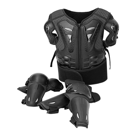 QSTDGVPW Dirt Bike Gear Knee Eblow Pads Armour Vest Skiing Kids Motorcycle Armor Suit M