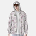 thumbnail image 3 of Logiee Orchids Flowers Print Men's Women Light Jacket Full Zip Sun Protection Hoodie Long Sleeve Sun Shirts for Men Hiking Fishing Zip Pockets-Medium, 3 of 8