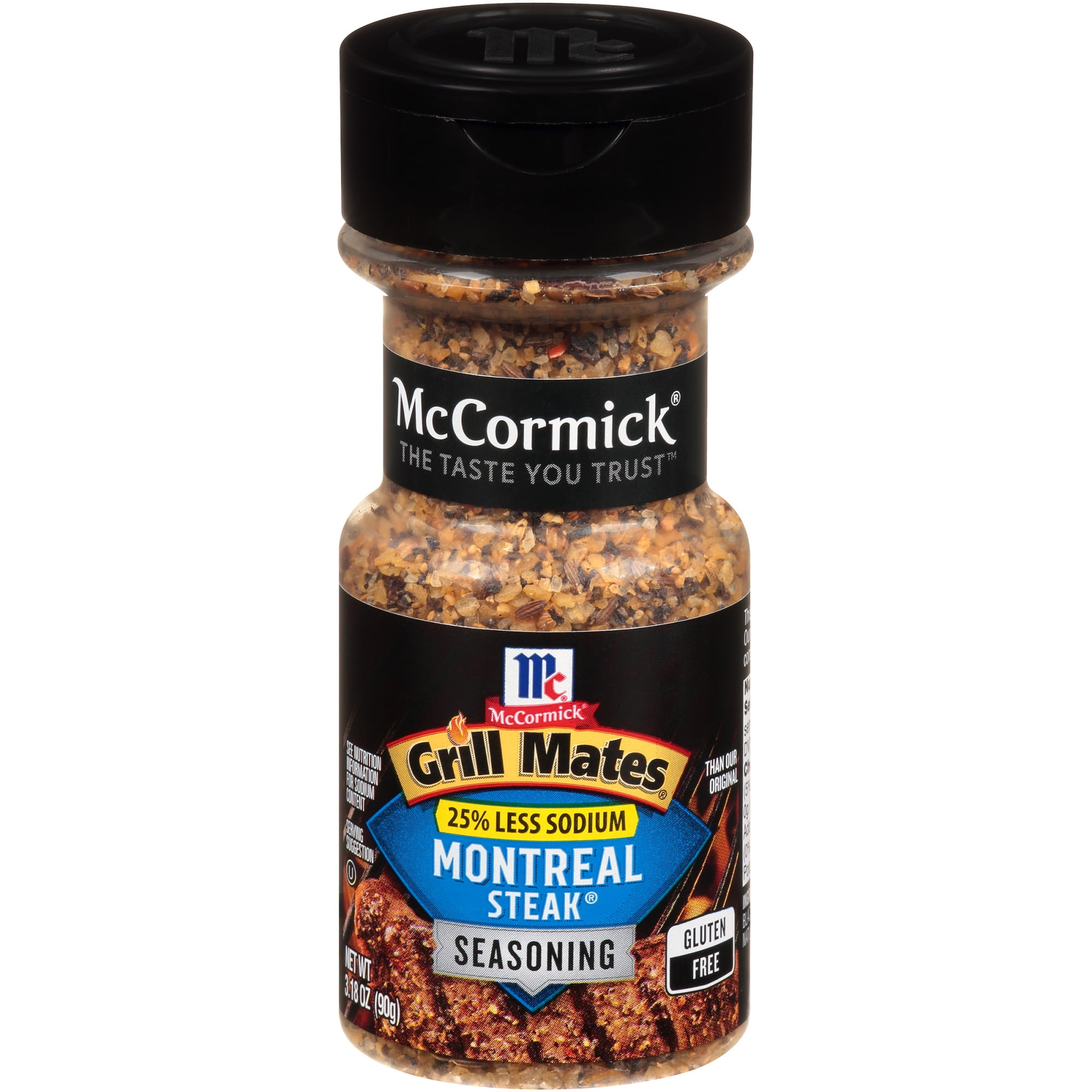 McCormick Grill Mates 25% Less Sodium Montreal Steak Seasoning, 3.18 oz ...