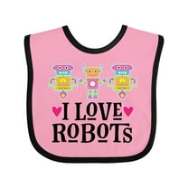 Inktastic I Love Robots Cute Robotics Girls Baby Bib