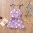 thumbnail image 2 of FRSASU Kids Jumpsuit Clearance,Summer Baby Girls Clothes Infant Belt Little Daisy Print Refresh Sling Jumpsuit, 2 of 9